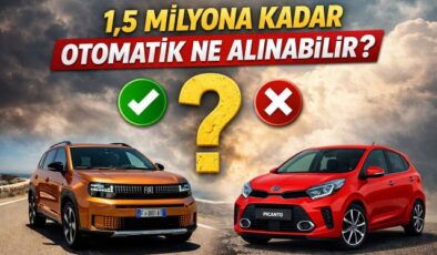 1.5 milyon TL altı hangi otomatik araçlar alınabiliyor?