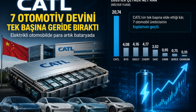 CATL, 7 Çinli otomobil üreticisinden daha fazla kâr etti